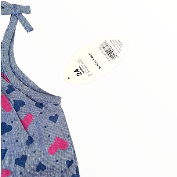 BON BEBE | Blue & Fuchsia | Chambray Dress Set with Diaper Cover - Picture 5 of 5